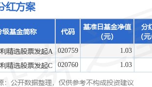 基金分红：建信红利精选股票发起基金4月14日分红